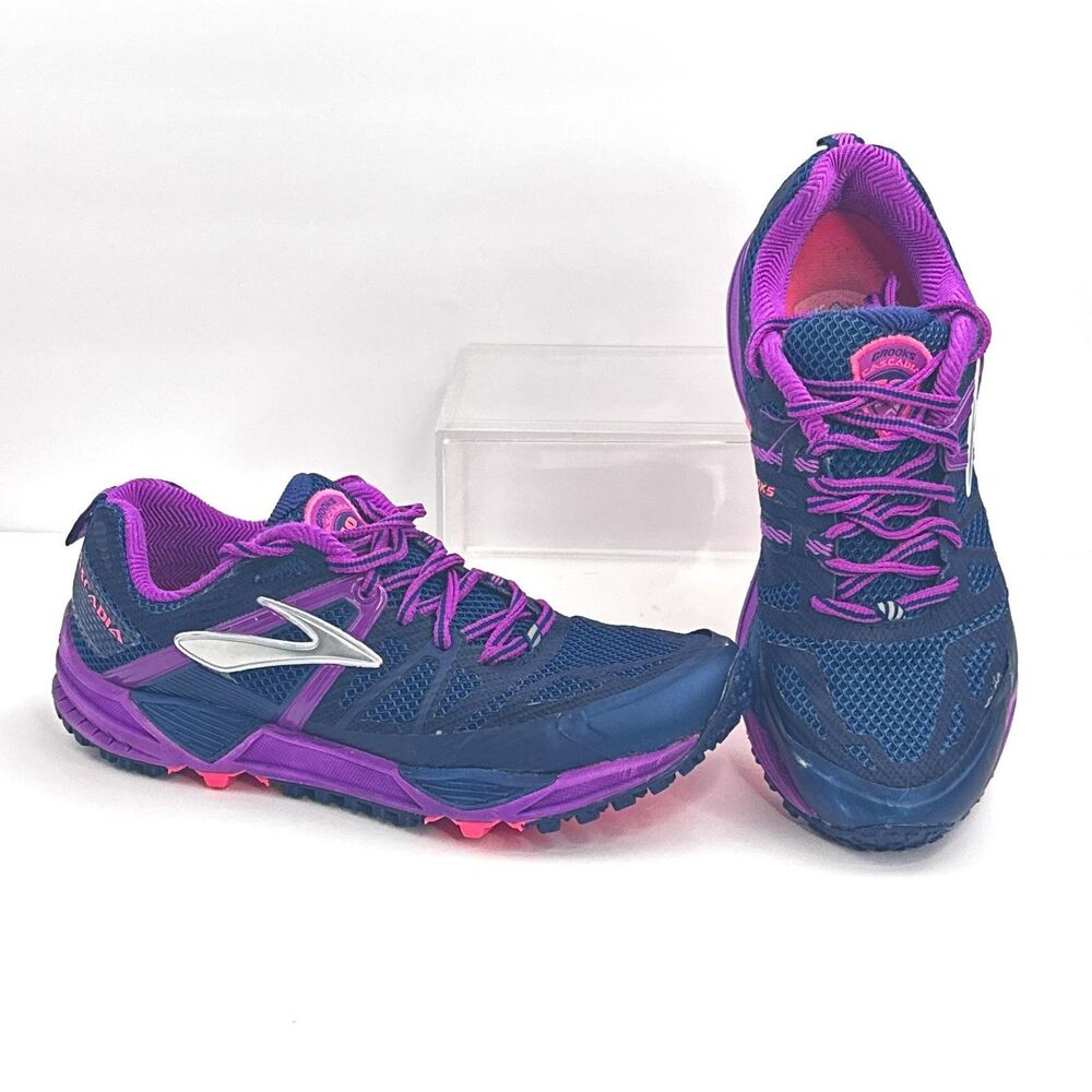 Brooks Cascadia 10 Shoes Womens 8 Blue Purple Trail Running Sneakers 1201811B424